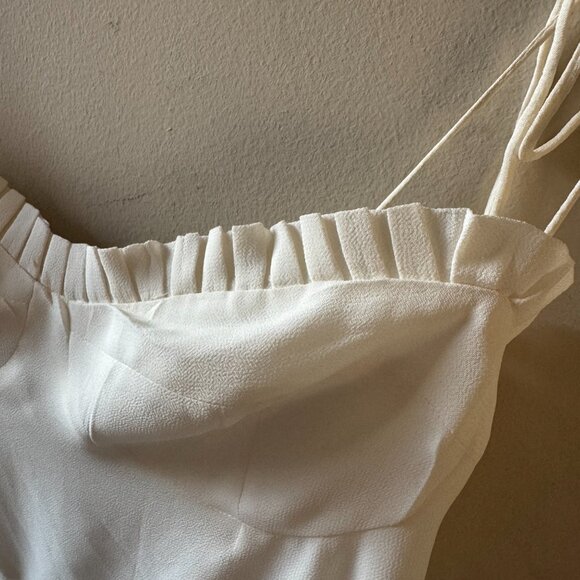 Reformation Ronan Midi Dress – Ivory – Tie Straps & Lace Trim – Size 6 - Picture 3 of 6